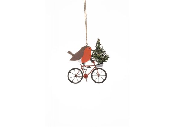 Robin on a bike with tree