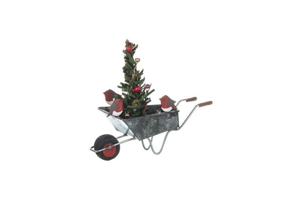 Robins on a Wheelbarrow Christmas Decoration