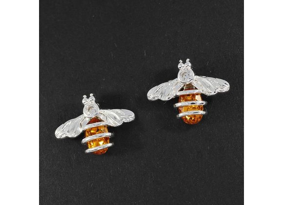 Honey Bee Silver Plated Stud Earrings by Equilibrium