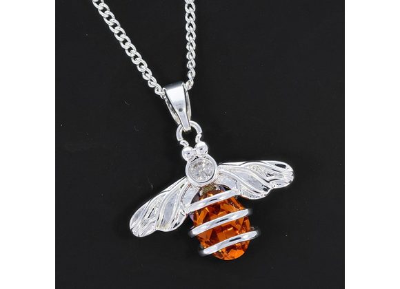 Silver Plated Honey Bee Pendant & Chain by Equilibrium
