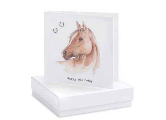 Boxed Happy Birthday Horse Earring Card by Crumble & Core 