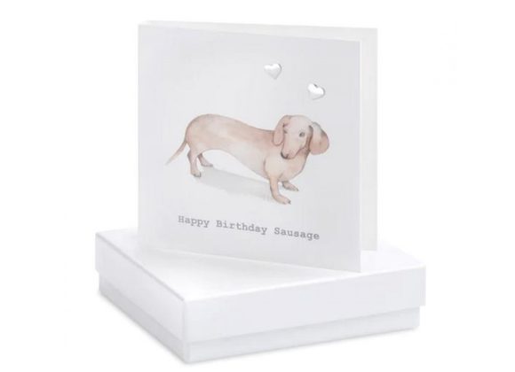 Boxed Sausage Dog Earring Card by Crumble & Core