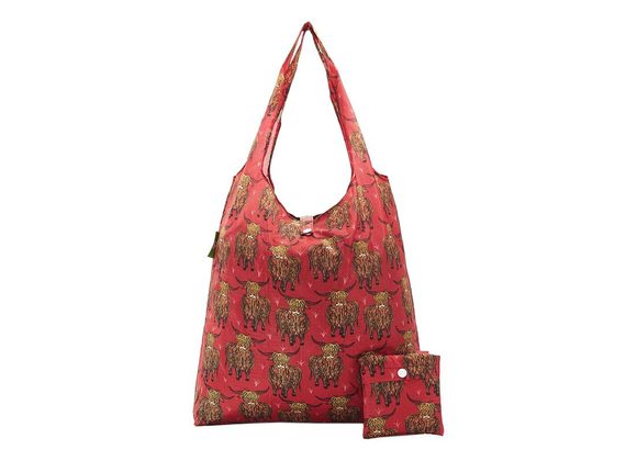 Red Highland Cow Shopper by Eco Chic