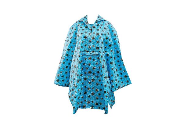 Blue Bumble Bee Foldable Poncho By Eco Chic