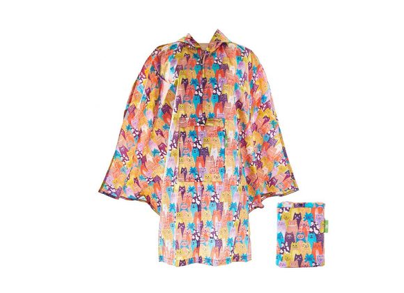Stacking Cats Foldable Poncho By Eco Chic