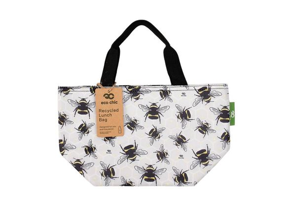 Grey Bumble Bee Insulated Lunch Bag by Eco Chic