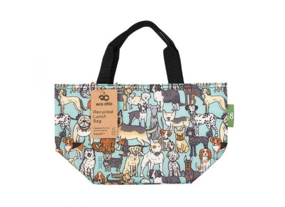Teal Dogs Insulated Lunch Bag by Eco Chic