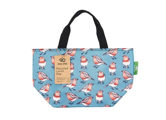 Teal Robins Insulated Lunch Bag by Eco Chic 