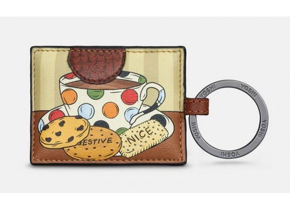 Tea & Biscuits Leather Keyring by YOSHI