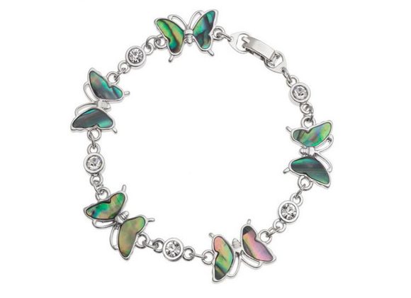Butterfly inlaid Paua shell bracelet by Tide Jewellery