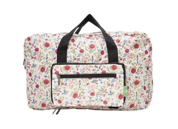 Beige Floral Foldable Holdall by Eco Chic