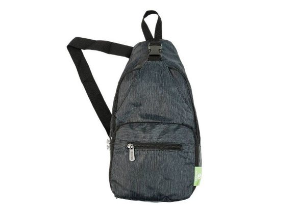 Black Lightweight Foldable Crossbody Bag by Eco Chic 