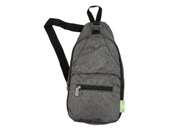 Grey Crossbody Lightweight Foldable Bag by Eco Chic 