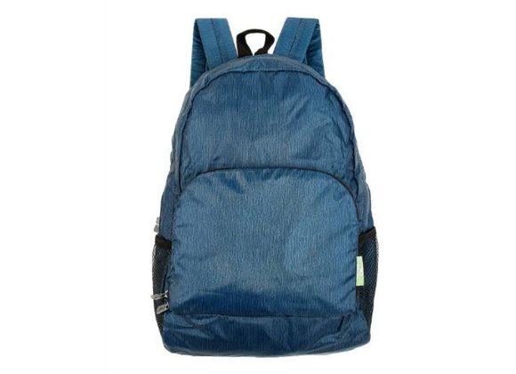 Blue Lightweight Foldable Backpack by Eco Chic