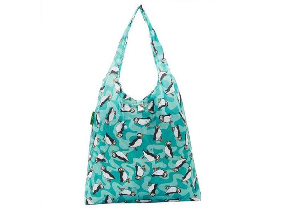 Teal Puffin Shopper by Eco Chic
