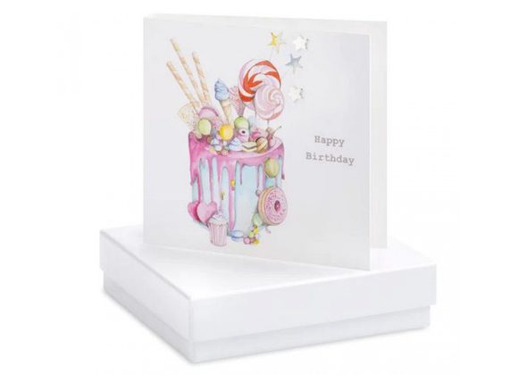  Boxed Truly Scrumptious Birthday Cake Earring Card by Crumble & Core