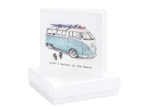 Beach Life Card & Earrings by Crumble & Core - Boxed 