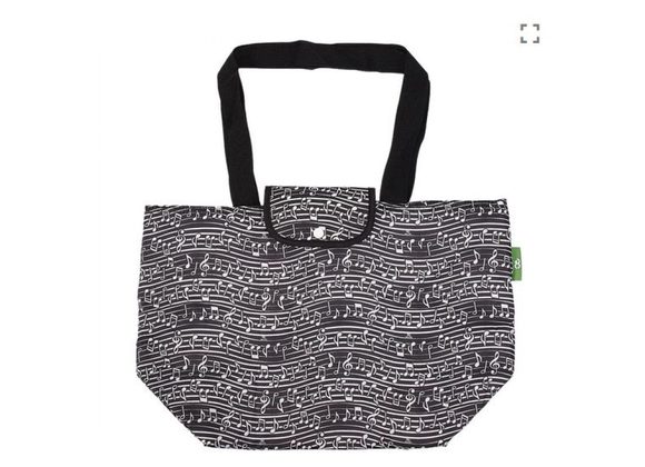 Musical Notes - Eco Chic Lightweight Foldable Insulated Shopping Bag 