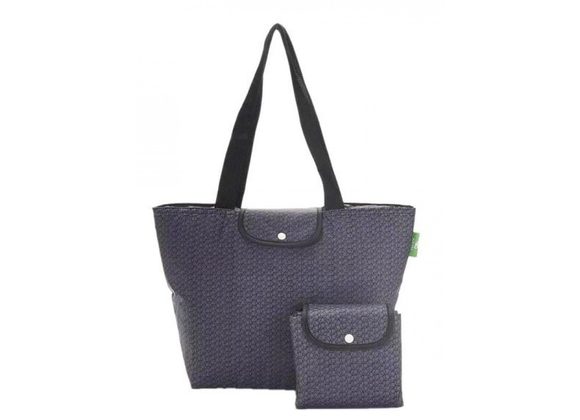Dark Grey Cubes - Eco Chic Lightweight Foldable Insulated Shopping Bag 