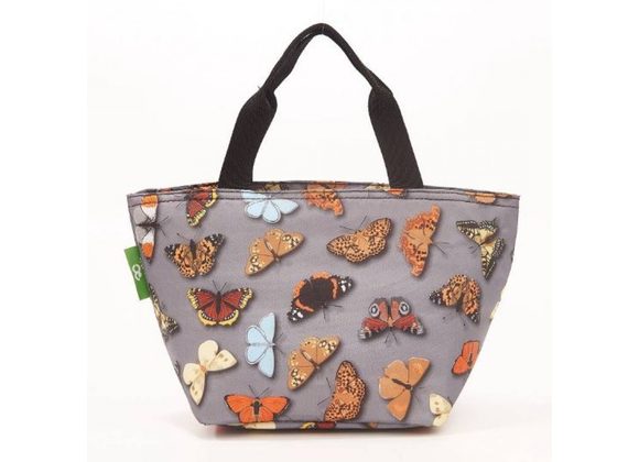 Grey Butterflies Insulated Lunch Bag by Eco Chic