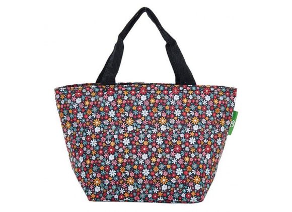 Black Ditsy Insulated Lunch Bag by Eco Chic