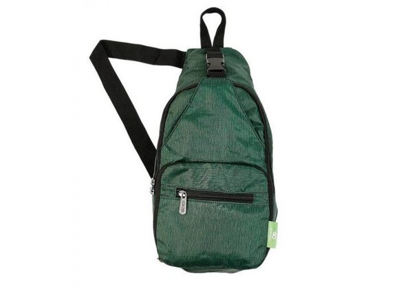 Green Lightweight Foldable Crossbody Bag by Eco Chic 