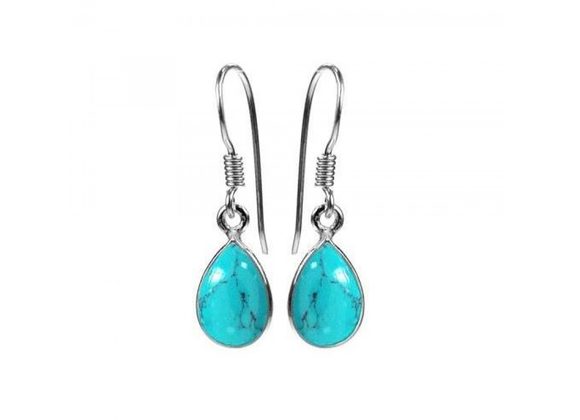 Small 925 Silver & Turquoise teardrop Earrings