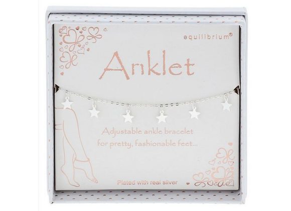 Celestial Stars Silver Plated Anklet by Equilibrium
