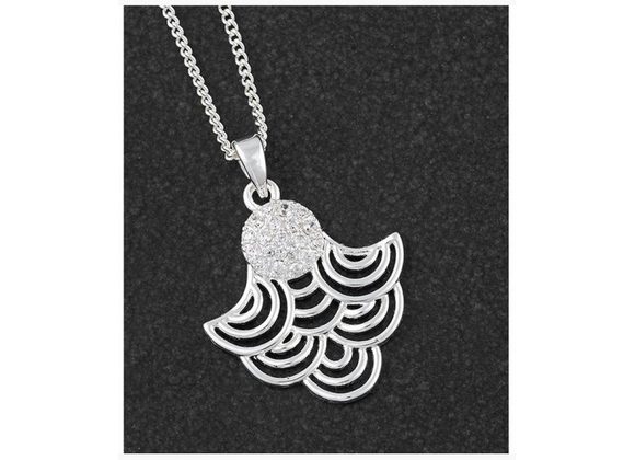 Art Deco Silver Plated Waves design Equilibrium Necklace