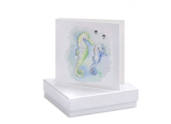 Boxed Seahorse Earring Card by Crumble & Core