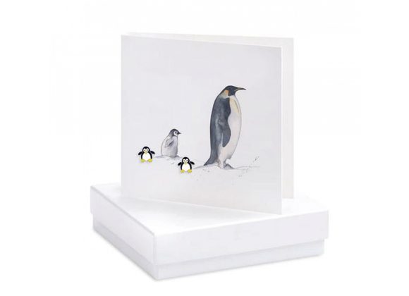 Boxed Penguin Earring Card by Crumble & Core