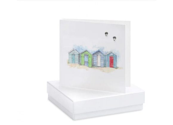 Boxed Beach Hut Earring Card by Crumble & Core