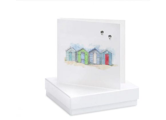 Beach Hut Card & Earrings by Crumble & Core - Boxed 