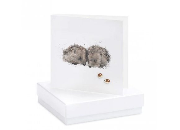 Boxed Hedgehog Earring Card by Crumble & Core