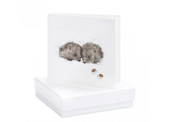 Hedgehog Card & Earrings Card by Crumble & Core