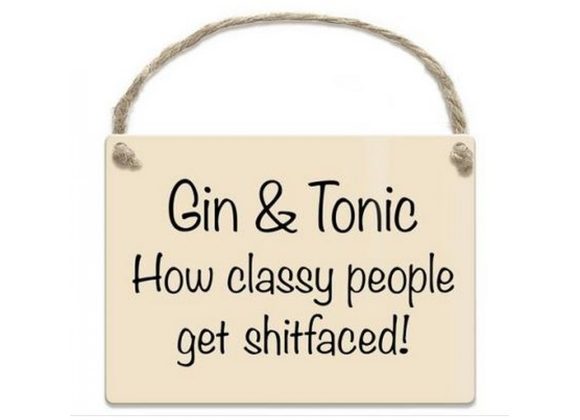 Gin & Tonic,... - Mini Hanging Sign