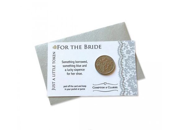 For The Bride, Lucky Sixpence Pocket Charm by Compton & Clarke