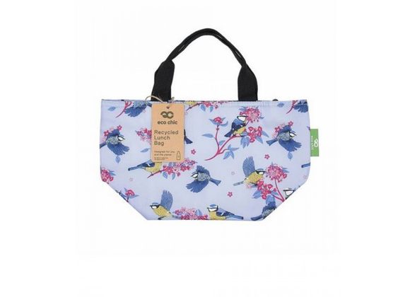 Lilac Blue Tits Insulated Lunch Bag by Eco Chic