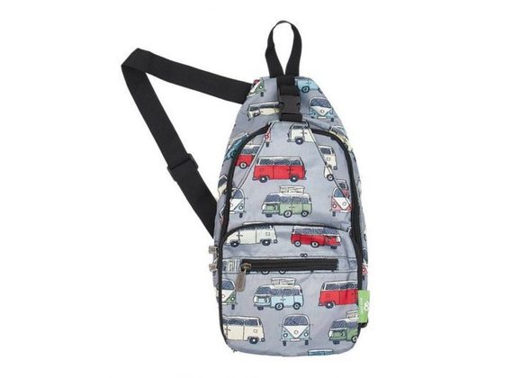 Grey Campervan Lightweight Foldable Crossbody Bag by Eco Chic 