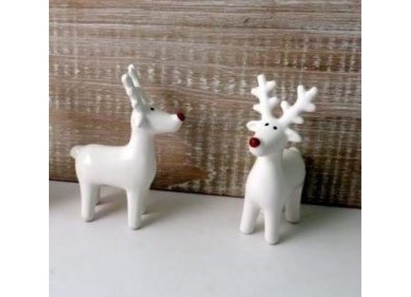 Red nosed Ceramic Reindeer Decoration