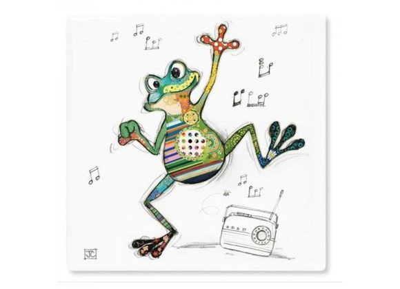 Freddy Frog Bug Art Ceramic Coaster