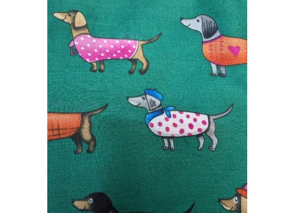 Dogs Print Scarf - Green