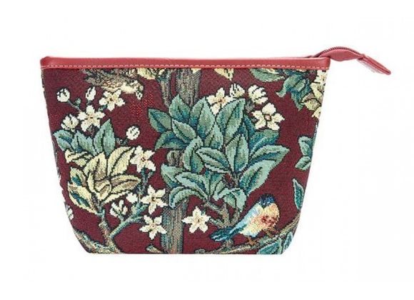William Morris Tree of Life Red - Makeup Bag By Signare