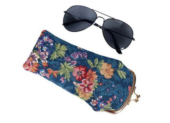 Flower Meadow Blue Glasses Pouch by Signare