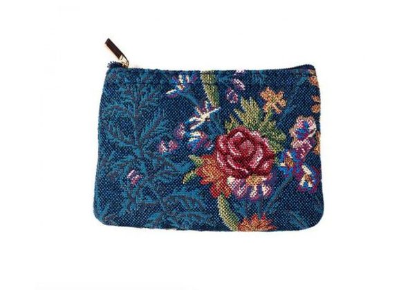 Blue Flower Meadow Signare Zip Coin Purse