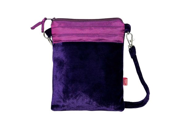 Purple Small Velvet Cross Body Bag / Purse