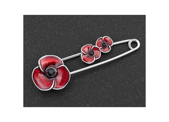 Poppy Scarf Pin Brooch by Equilibrium