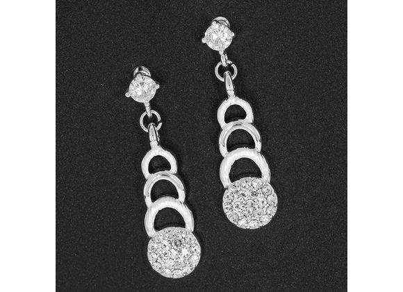 Circles Silver Plated Drop Earrings