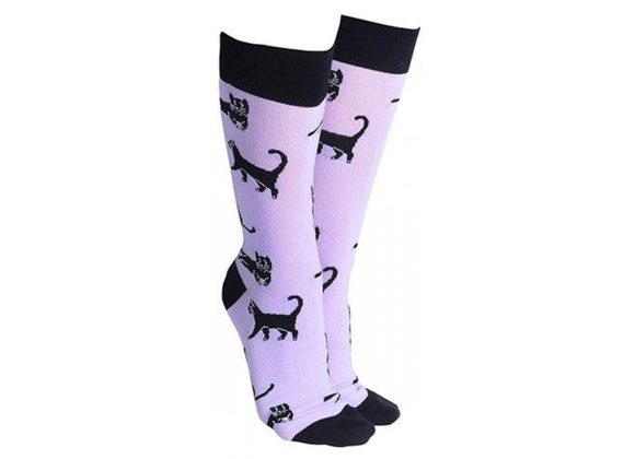 Black Cats Socks by Sock Society - LILAC