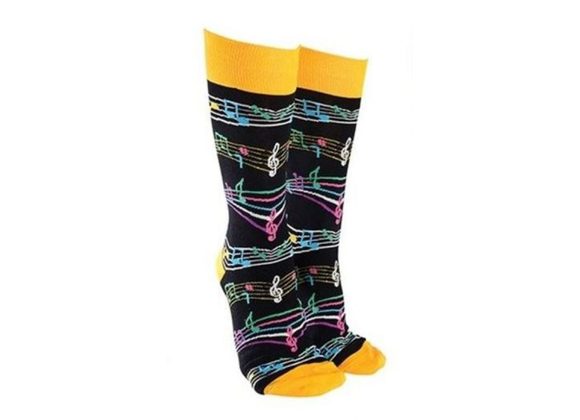 Musical Notes Socks by Sock Society - YELLOW